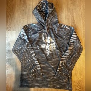 Striped Gray Hoodie with Minnesota Vikings Logo